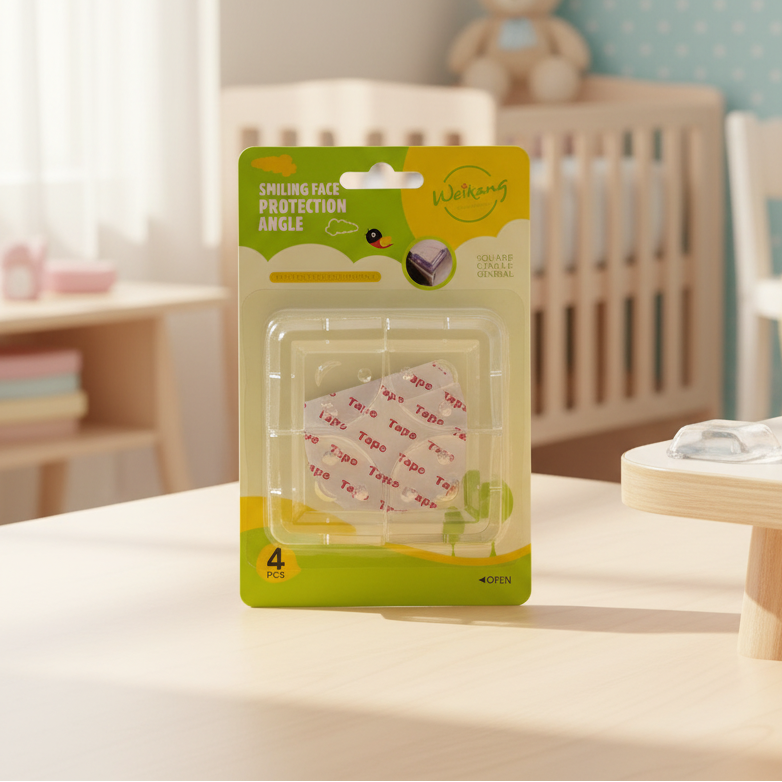 AM7624 Clear Spherical Baby Proofing Corner Guards and Soft Cushion Protectors for Sharp Furniture Edges 4-Pcs