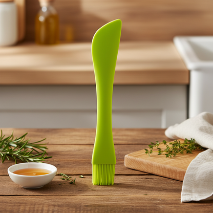 AM7627 Multipurpose Two in One Silicone Baking Spatula Scraper and Pastry Basting Oil Brush