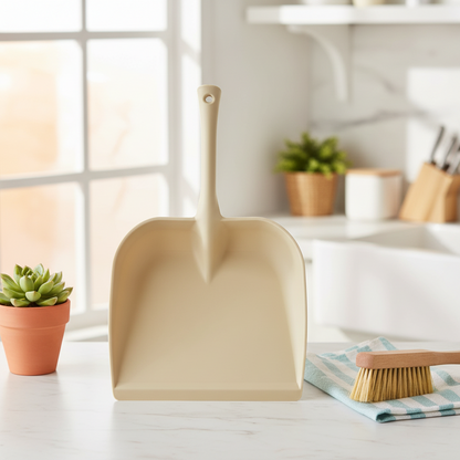 AM7632 Durable Plastic Dustpan with Long Ergonomic Handle for Easy Home and Office Cleaning