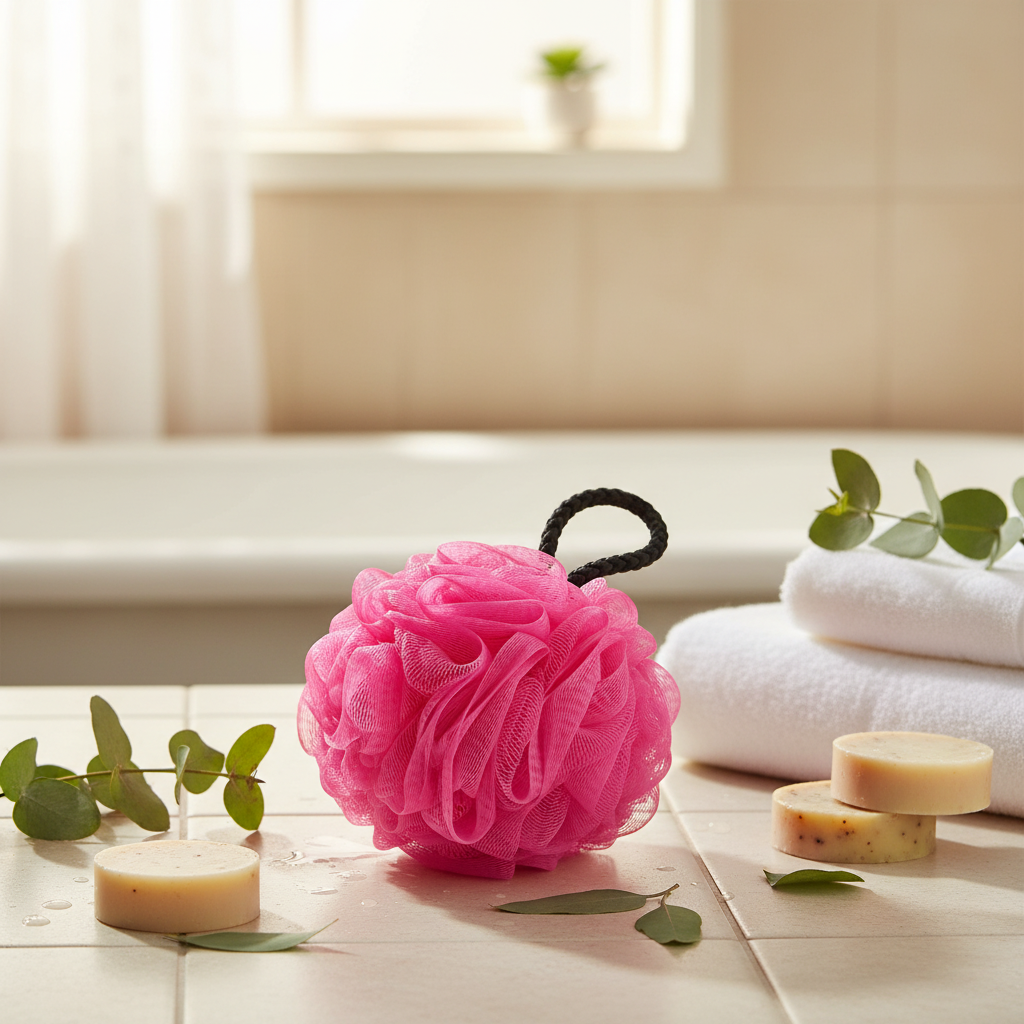 AM7635 Soft Mesh Bath Loofah Sponge For Gentle Exfoliation And Rich Lathering Body Wash