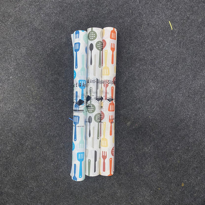 AM7641 Shuangyou Waterproof EVA Anti Slip Printed Kitchen Mat Drawer Liner Roll, 45x125 cm