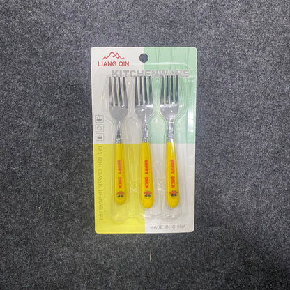 AM7660 Liang Qin Stainless Steel Cute Happy Duck Kids Fruit Fork Set of Three