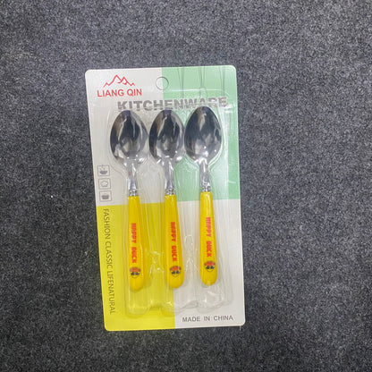 AM7661 Liang Qin Stainless Steel Cute Happy Duck Kids Small Dessert Spoon Set of Three