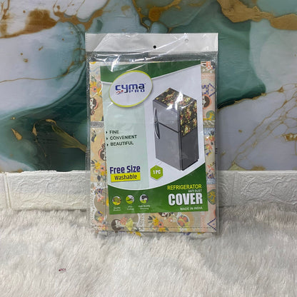 AM7662 Cyma Pro Printed Dustproof Refrigerator Top Cover with Utility Side Storage Pockets