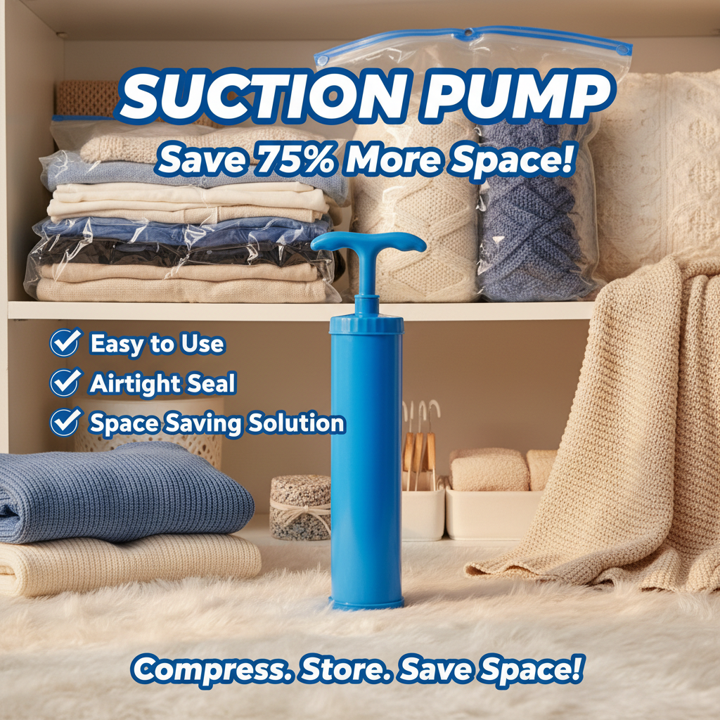 AM7666 Manual Hand Suction Vacuum Pump For Clothes And Bedding Compression Storage Bags