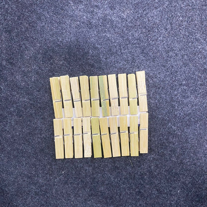 AM7668 Xintong Eco Friendly Heavy Duty Bamboo Clothes Pegs Clamps for Drying Laundry 20 Pcs
