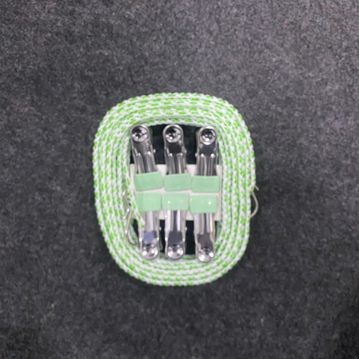 AM7673 Portable 3 Meter Elastic Clothesline Rope with 6 Windproof Metal Clips for Outdoor Travel Camping