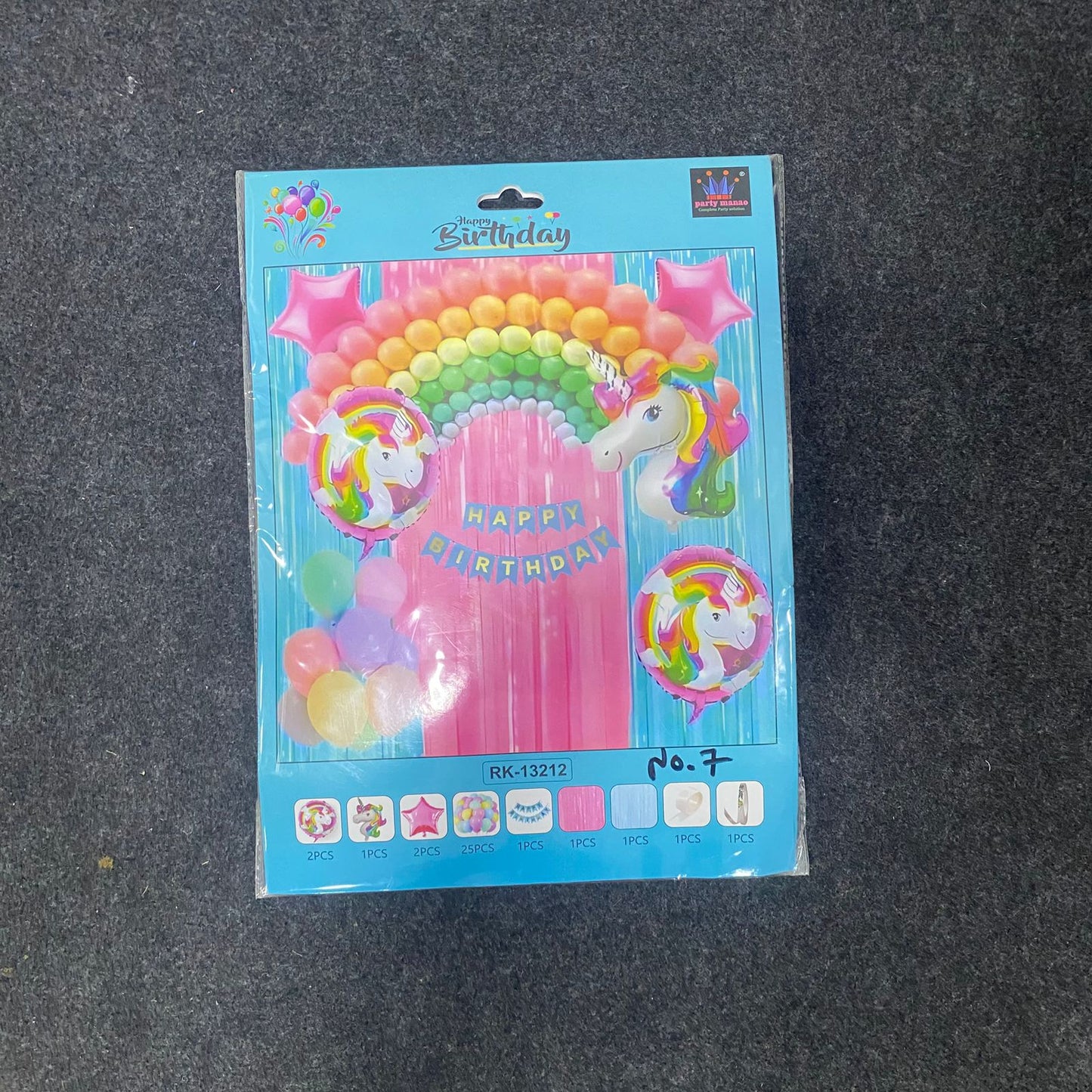 AM7680 Kids Birthday Theme Decoration Combo Kit with Foil Balloons Garland Arch for Party 1-Set