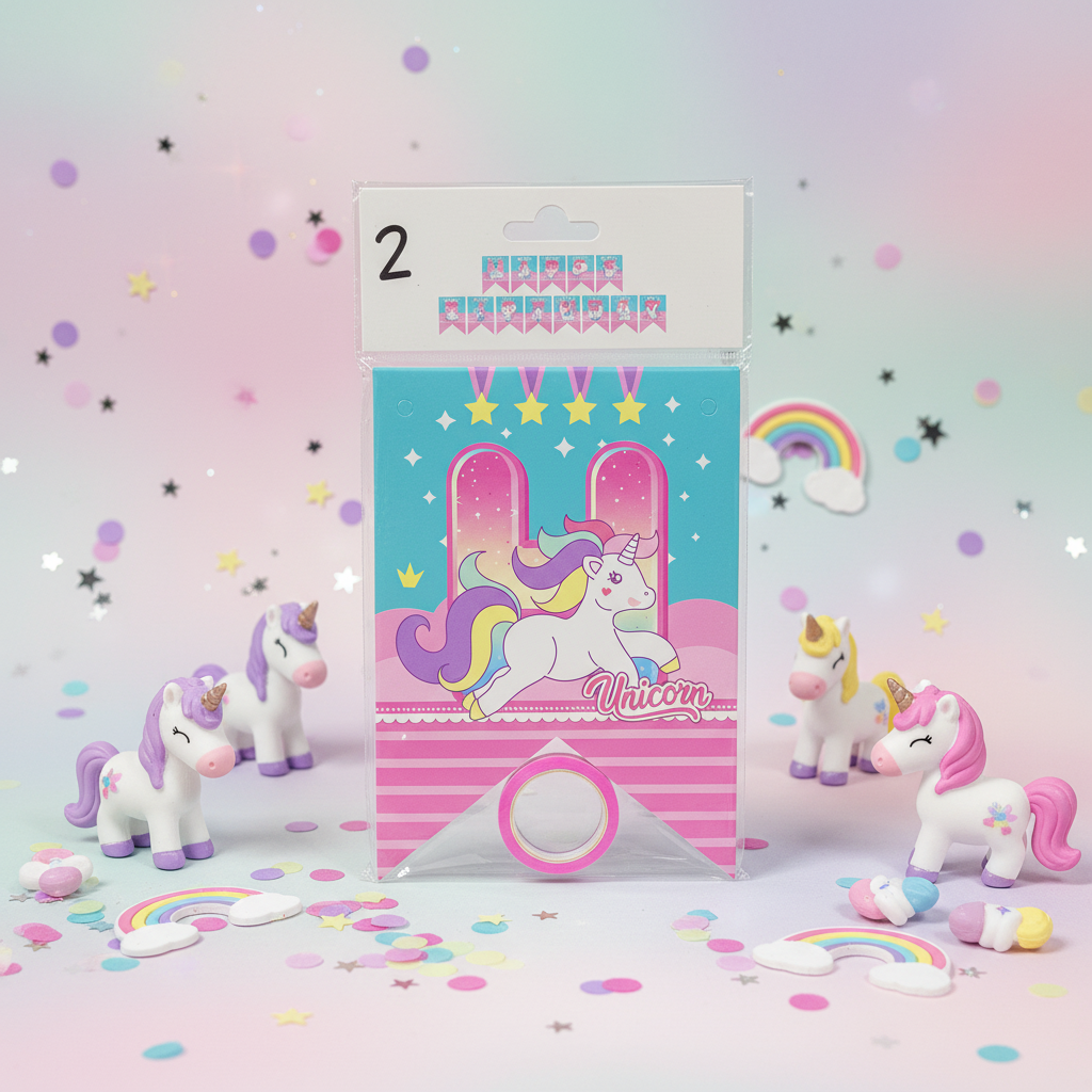 AM7676 Kids Theme Happy Birthday Decorative Bunting Banner with Ribbon for Party Celebration Wall Decor (1-Pcs)