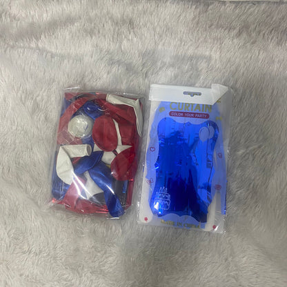 AM7684 Superhero Theme Birthday Balloon Decoration Set With Foil Curtains For Kids Party Decoration