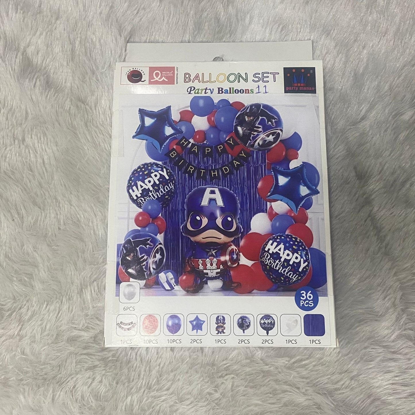 AM7684 Superhero Theme Birthday Balloon Decoration Set With Foil Curtains For Kids Party Decoration