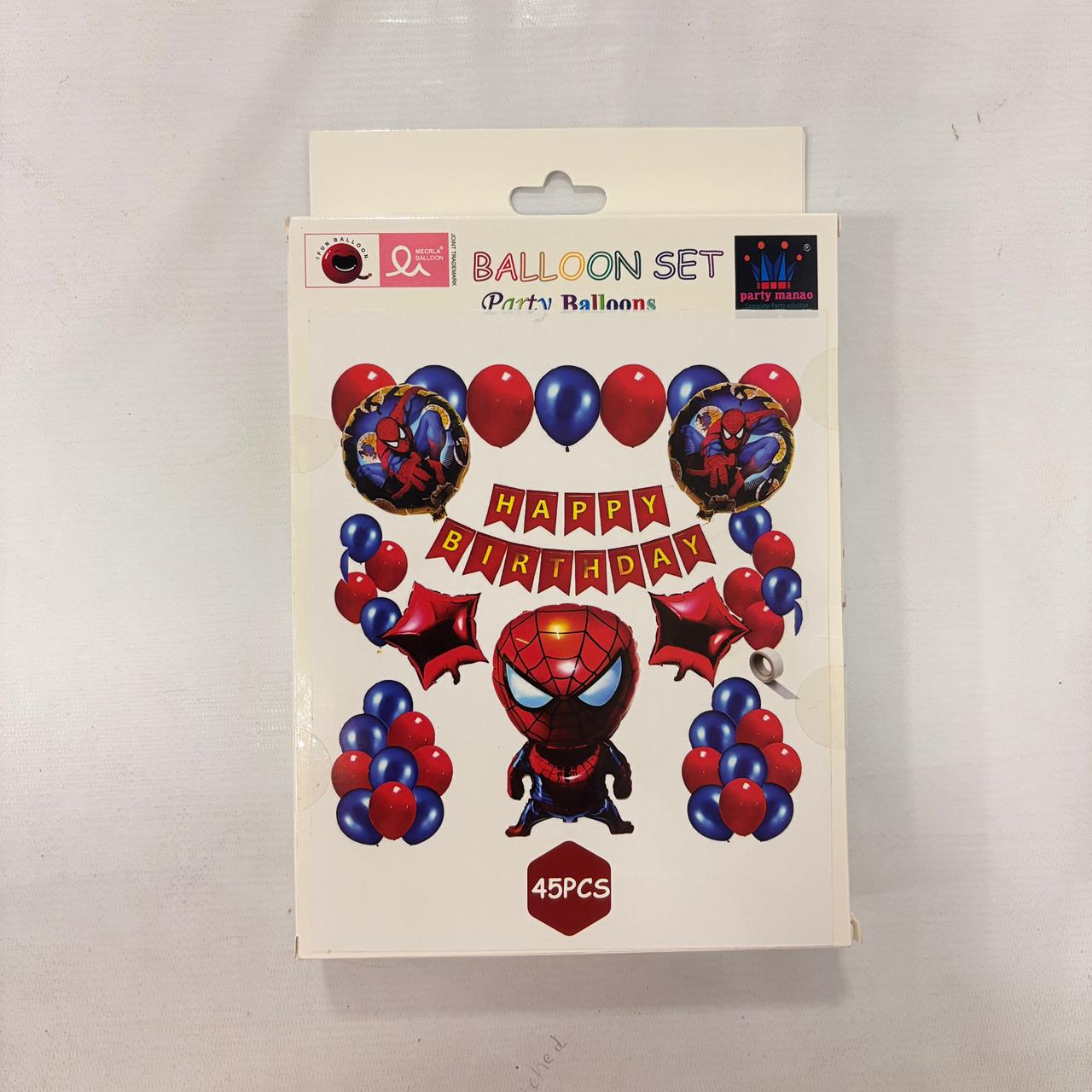 AM7687 Superhero Theme Birthday Decoration Balloon Bouquet Set of 45 Pieces for Kids