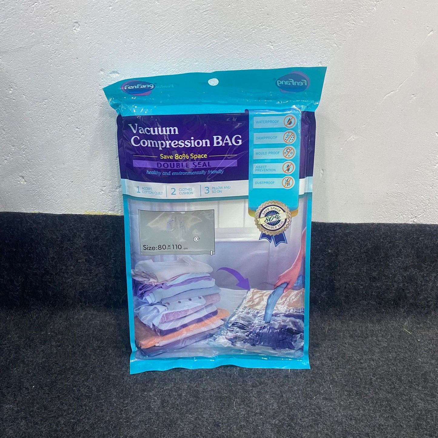 AM7703 FenFang Vacuum Compression Storage Bag for Space-Saving Organization of Quilts, Clothing, and Pillows