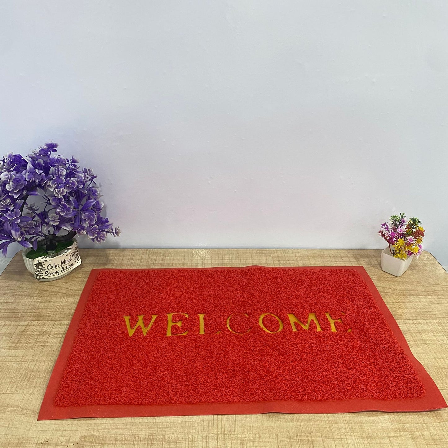 AM7705 Non-Slip PVC Cushion Welcome Doormat for Home & Office (Pack of 1)