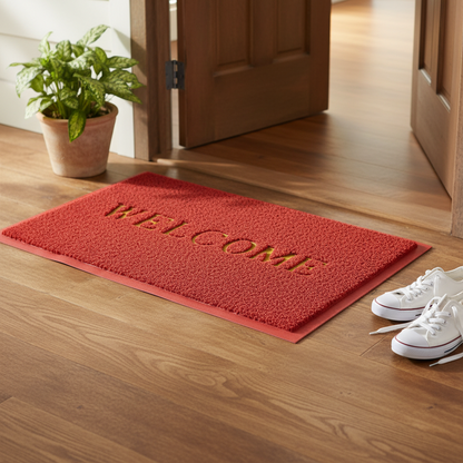 AM7705 Non-Slip PVC Cushion Welcome Doormat for Home & Office (Pack of 1)