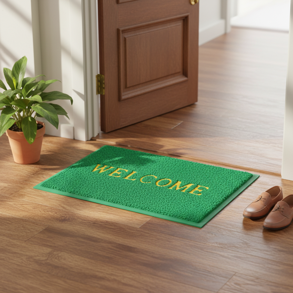 AM7705 Non-Slip PVC Cushion Welcome Doormat for Home & Office (Pack of 1)