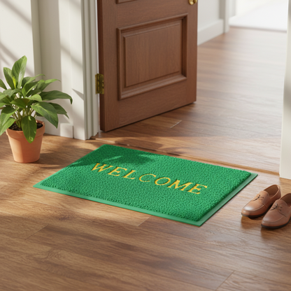 AM7705 Non-Slip PVC Cushion Welcome Doormat for Home & Office (Pack of 1)