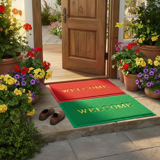 AM7705 Non-Slip PVC Cushion Welcome Doormat for Home & Office (Pack of 1)