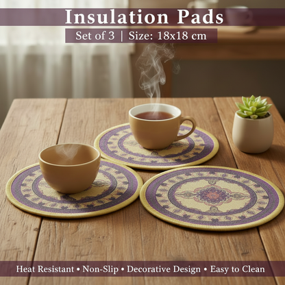 AM7706 Round Heat Insulation Pads - 18x18cm (Pack of 3)