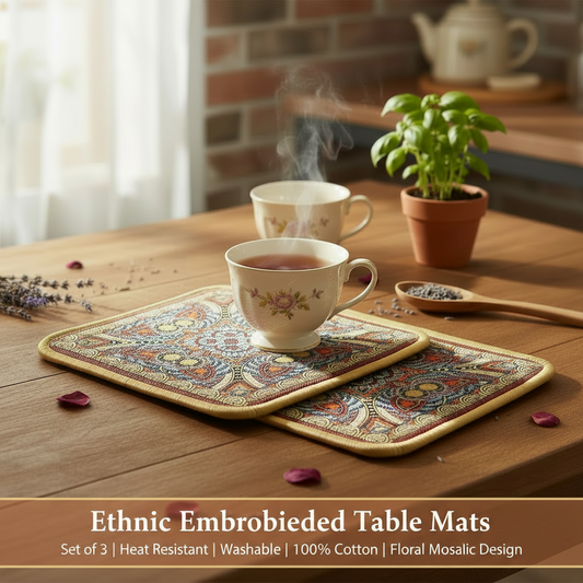 AM7709 DECORATIVE SQUARE HEAT RESISTANT INSULATION PADS FOR KITCHEN SURFACES AND DINING TABLE TOPS