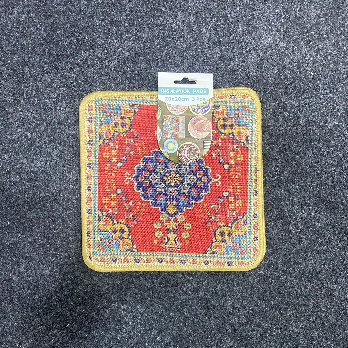 AM7711 VINTAGE PERSIAN PATTERN HEAT RESISTANT INSULATION PAD SET FOR TABLE AND COUNTERTOP PROTECTION