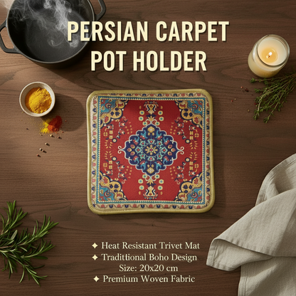 AM7711 VINTAGE PERSIAN PATTERN HEAT RESISTANT INSULATION PAD SET FOR TABLE AND COUNTERTOP PROTECTION