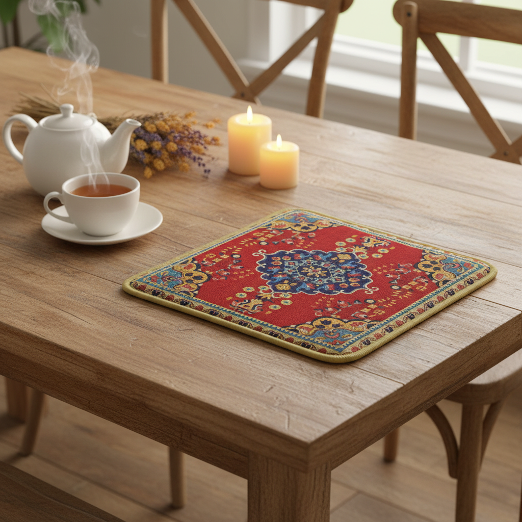 AM7711 VINTAGE PERSIAN PATTERN HEAT RESISTANT INSULATION PAD SET FOR TABLE AND COUNTERTOP PROTECTION