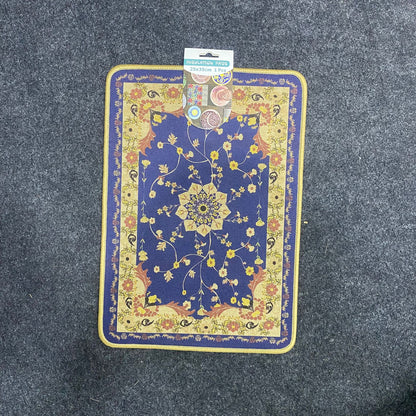 AM7712 ELEGANT BLUE FLORAL PATTERN HEAT RESISTANT INSULATION PAD FOR DINING TABLE SURFACE PROTECTION