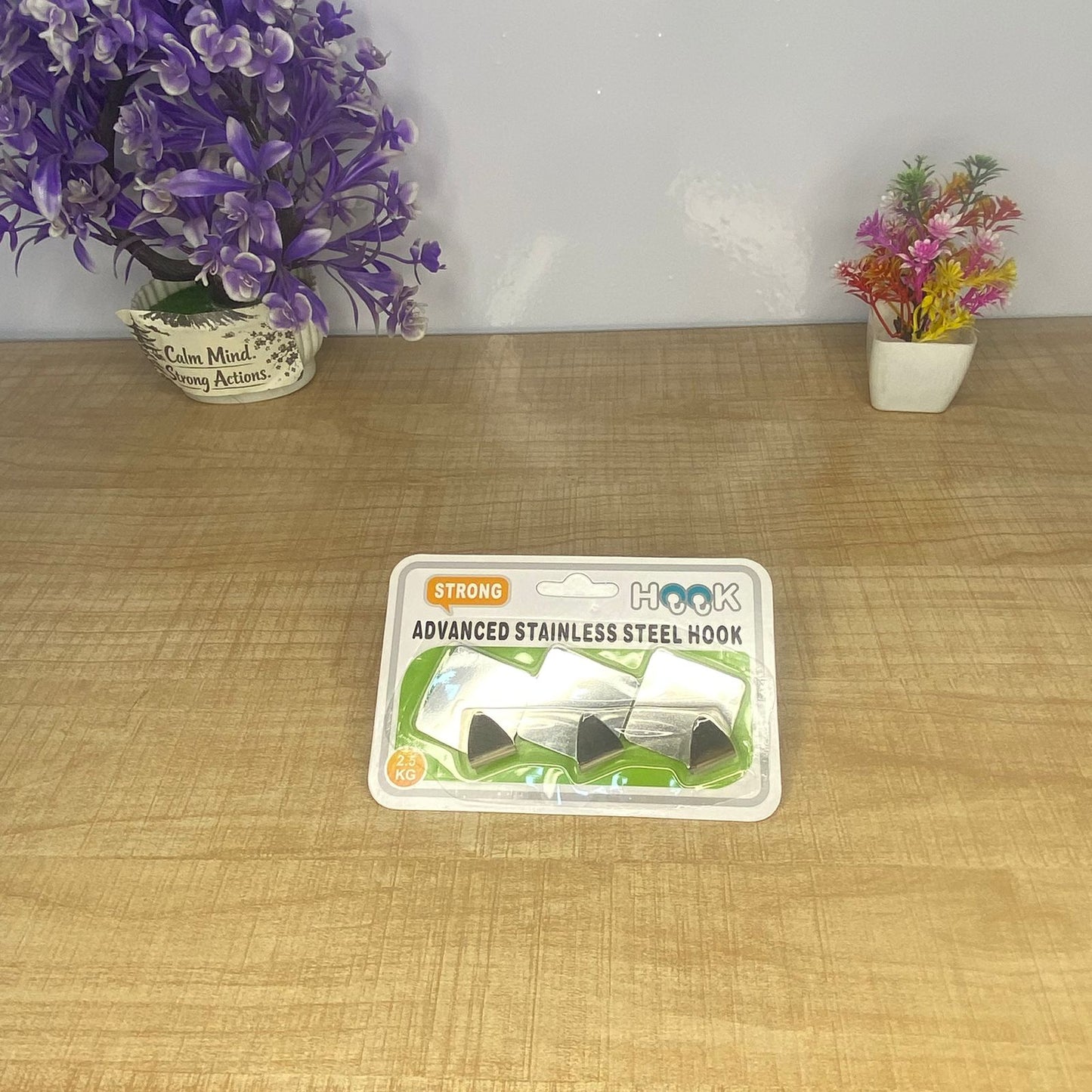 AM7715 HEAVY DUTY ADHESIVE STAINLESS STEEL HOOKS FOR WALL MOUNTING STORAGE AND HOME ORGANIZATION