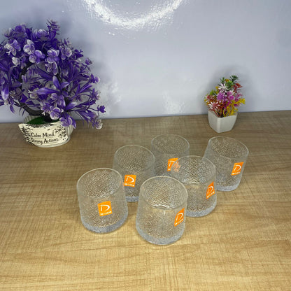 AM7721 DELI GLASS WALTZ ROTATING SODA-LIME GLASS CUPS SET FOR TABLE DECORATION