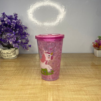AM7722 MAGICAL PINK UNICORN DESIGN GEL FREEZER TUMBLER FOR KIDS AND ADULTS