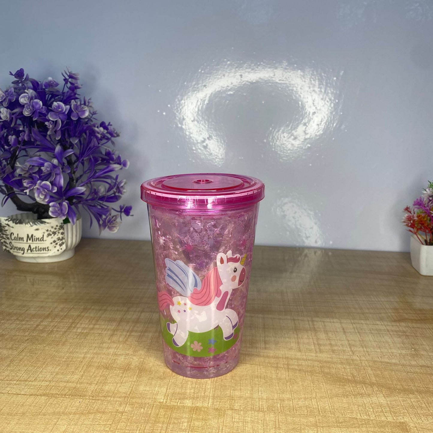 AM7722 MAGICAL PINK UNICORN DESIGN GEL FREEZER TUMBLER FOR KIDS AND ADULTS