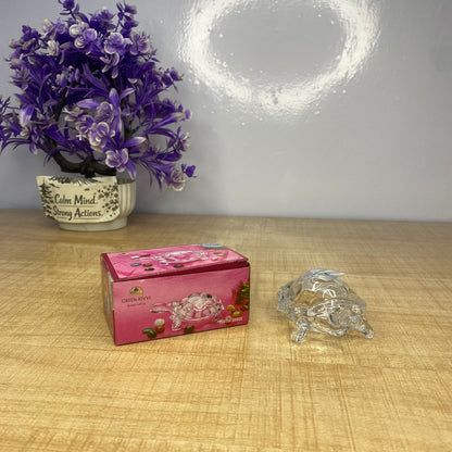 AM7723 GREEN-KIVVI CRYSTAL GLASS TURTLE FIGURINE FOR POSITIVE ENERGY AND HOME OFFICE DECORATION