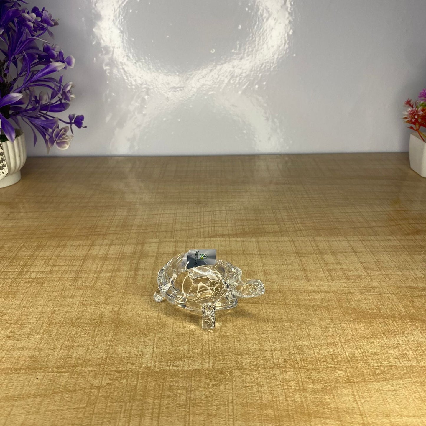 AM7723 GREEN-KIVVI CRYSTAL GLASS TURTLE FIGURINE FOR POSITIVE ENERGY AND HOME OFFICE DECORATION