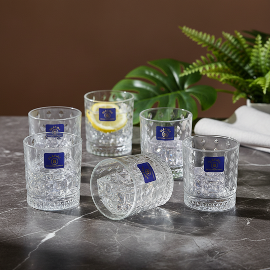 AM7726 ELEGANT CLEAR GLASS WALTZ ROTATING CUP FOR STYLISH HOME AND OFFICE TABLE DECOR