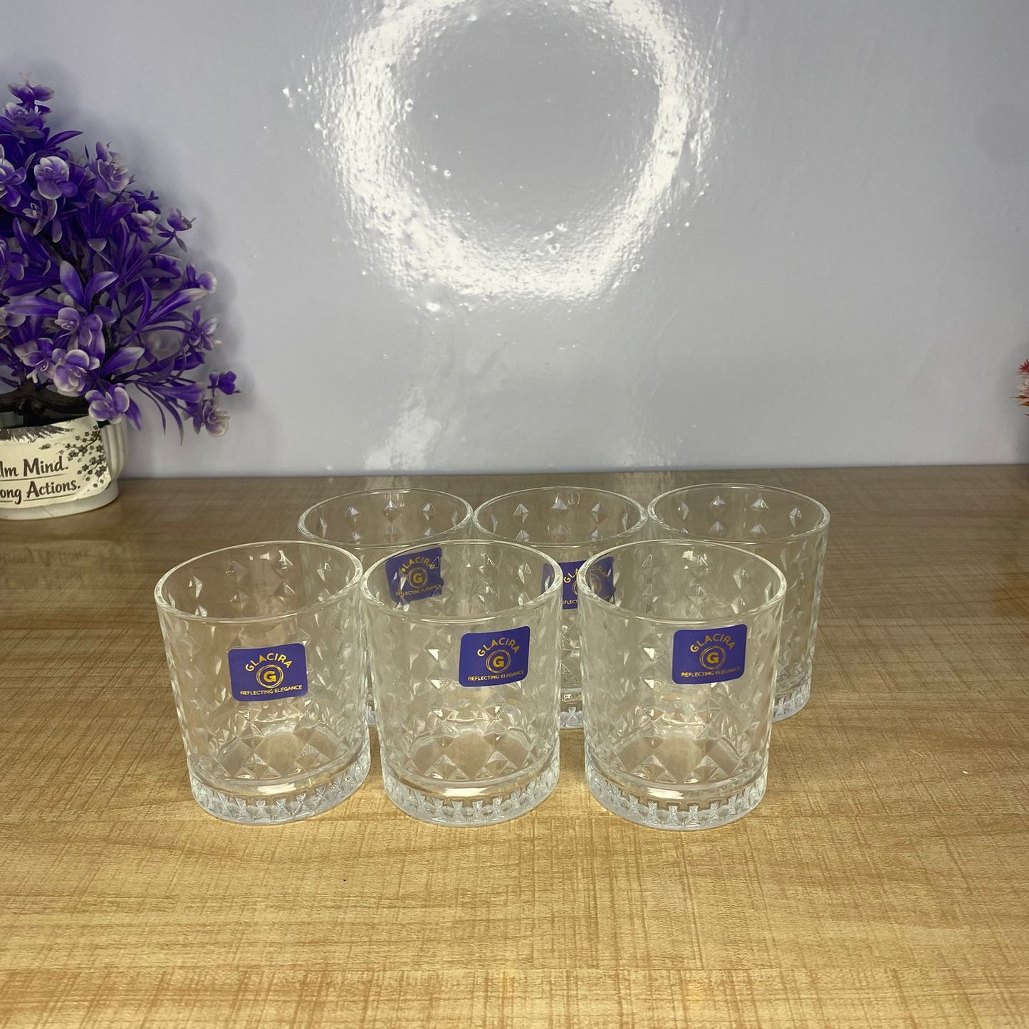AM7726 ELEGANT CLEAR GLASS WALTZ ROTATING CUP FOR STYLISH HOME AND OFFICE TABLE DECOR