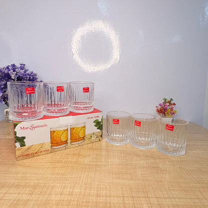 AM7737 Marc Samuels Premium Crystal Glass Tumbler Set of 6 Pieces for Kitchen Dining