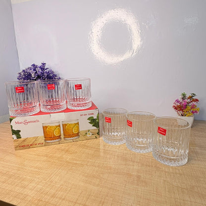 AM7737 Marc Samuels Premium Crystal Glass Tumbler Set of 6 Pieces for Kitchen Dining