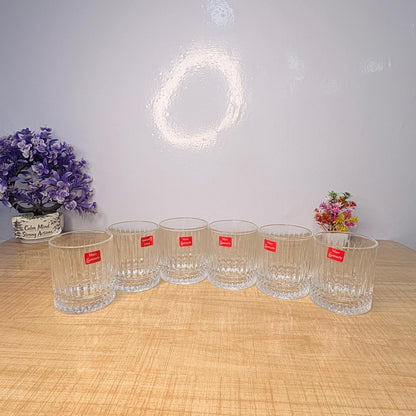 AM7737 Marc Samuels Premium Crystal Glass Tumbler Set of 6 Pieces for Kitchen Dining
