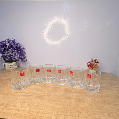 AM7737 Marc Samuels Premium Crystal Glass Tumbler Set of 6 Pieces for Kitchen Dining