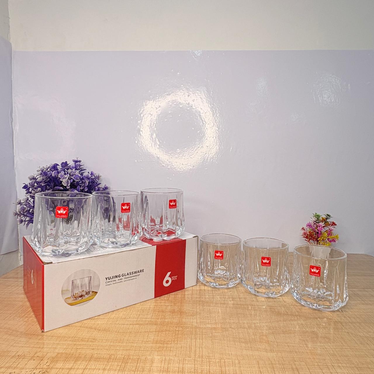 AM7738 Yujing Crystal Glassware Set of 6 Stylish Tumblers for Modern Kitchen and Dining