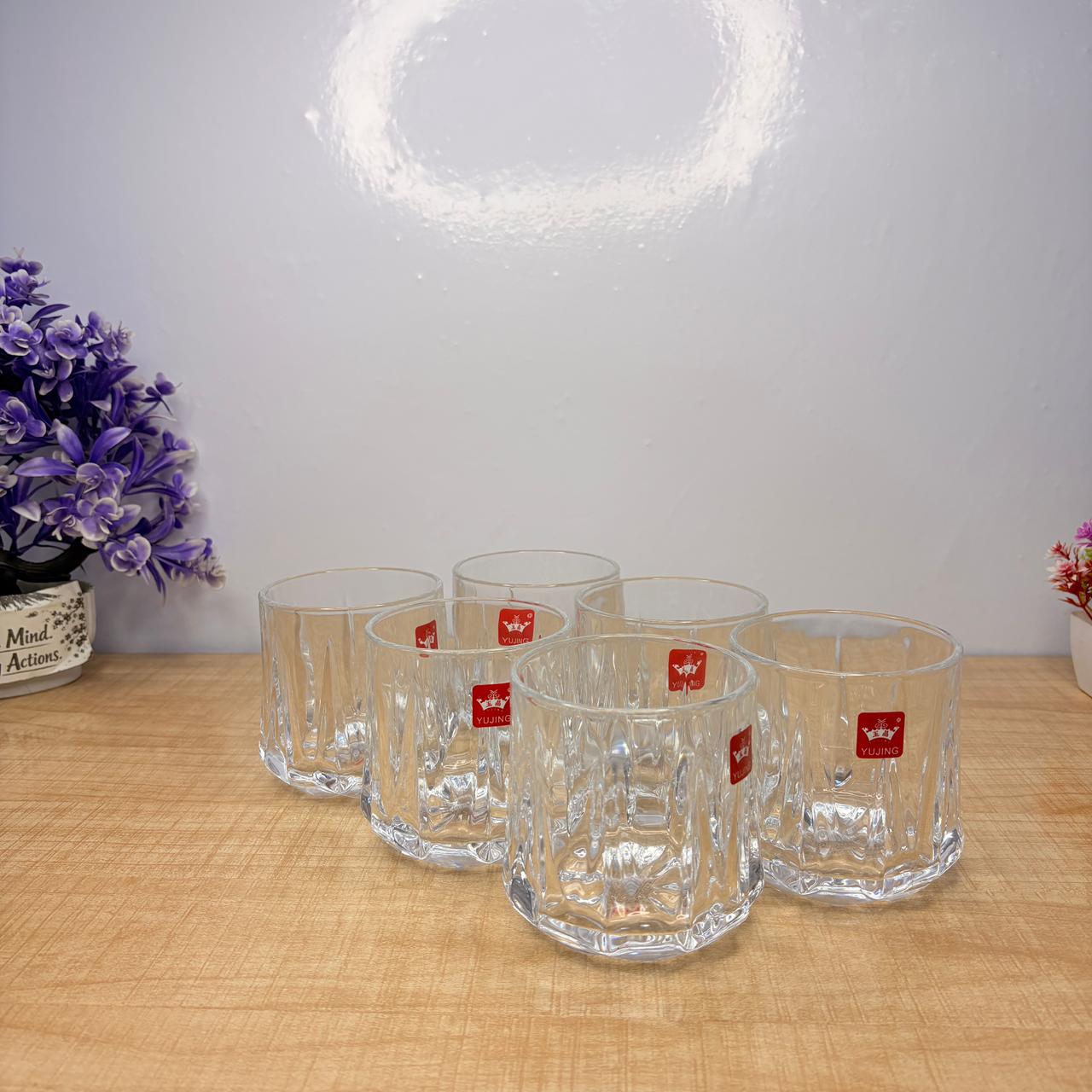 AM7738 Yujing Crystal Glassware Set of 6 Stylish Tumblers for Modern Kitchen and Dining