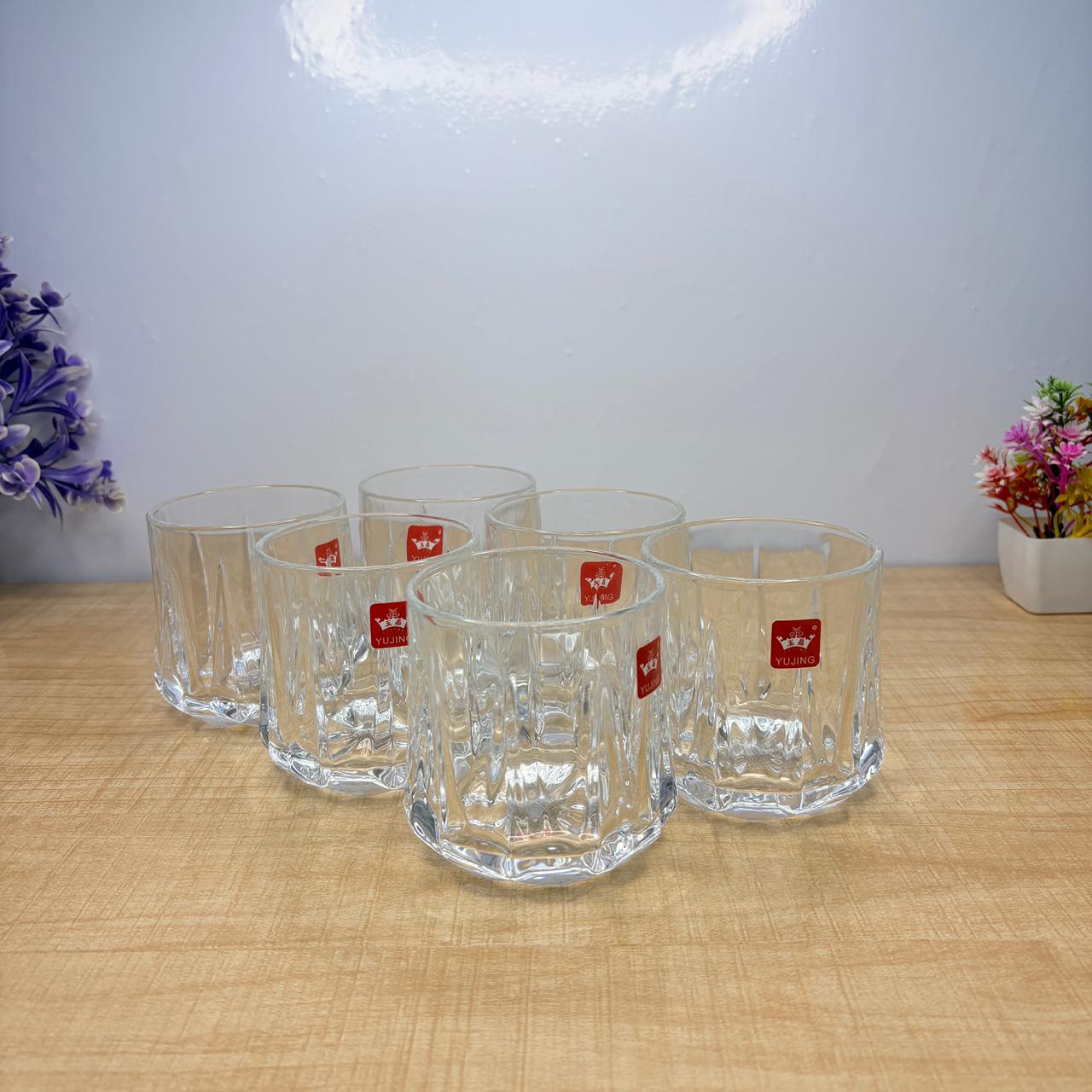 AM7738 Yujing Crystal Glassware Set of 6 Stylish Tumblers for Modern Kitchen and Dining