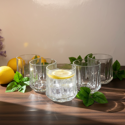 AM7738 Yujing Crystal Glassware Set of 6 Stylish Tumblers for Modern Kitchen and Dining