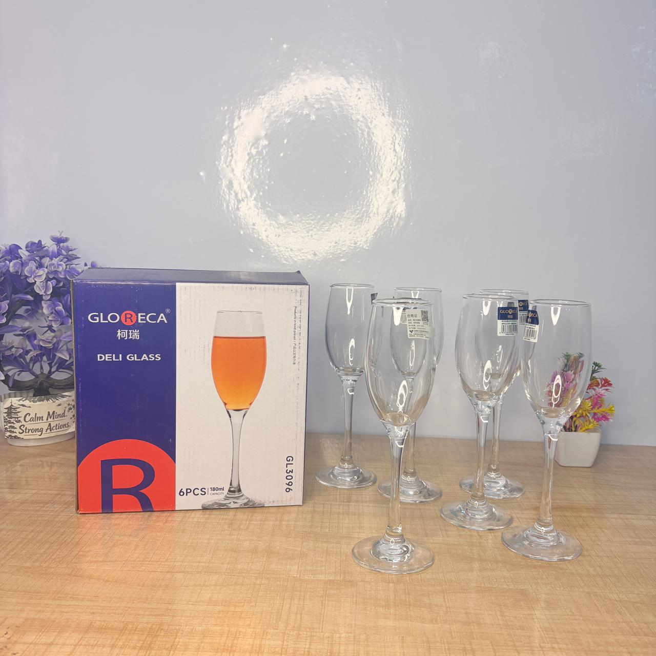 AM7741 Premium Elegant Tall Fluted Champagne Glasses Set of 6 for Celebratory Toasts
