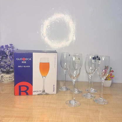 AM7741 Premium Elegant Tall Fluted Champagne Glasses Set of 6 for Celebratory Toasts