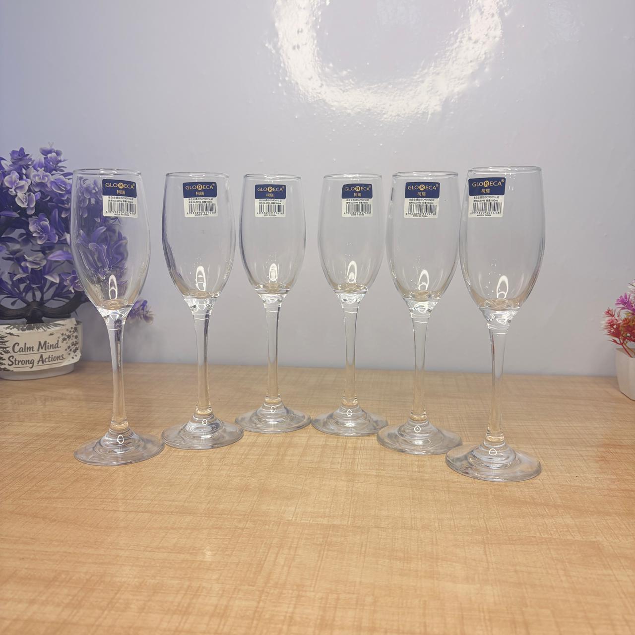 AM7741 Premium Elegant Tall Fluted Champagne Glasses Set of 6 for Celebratory Toasts