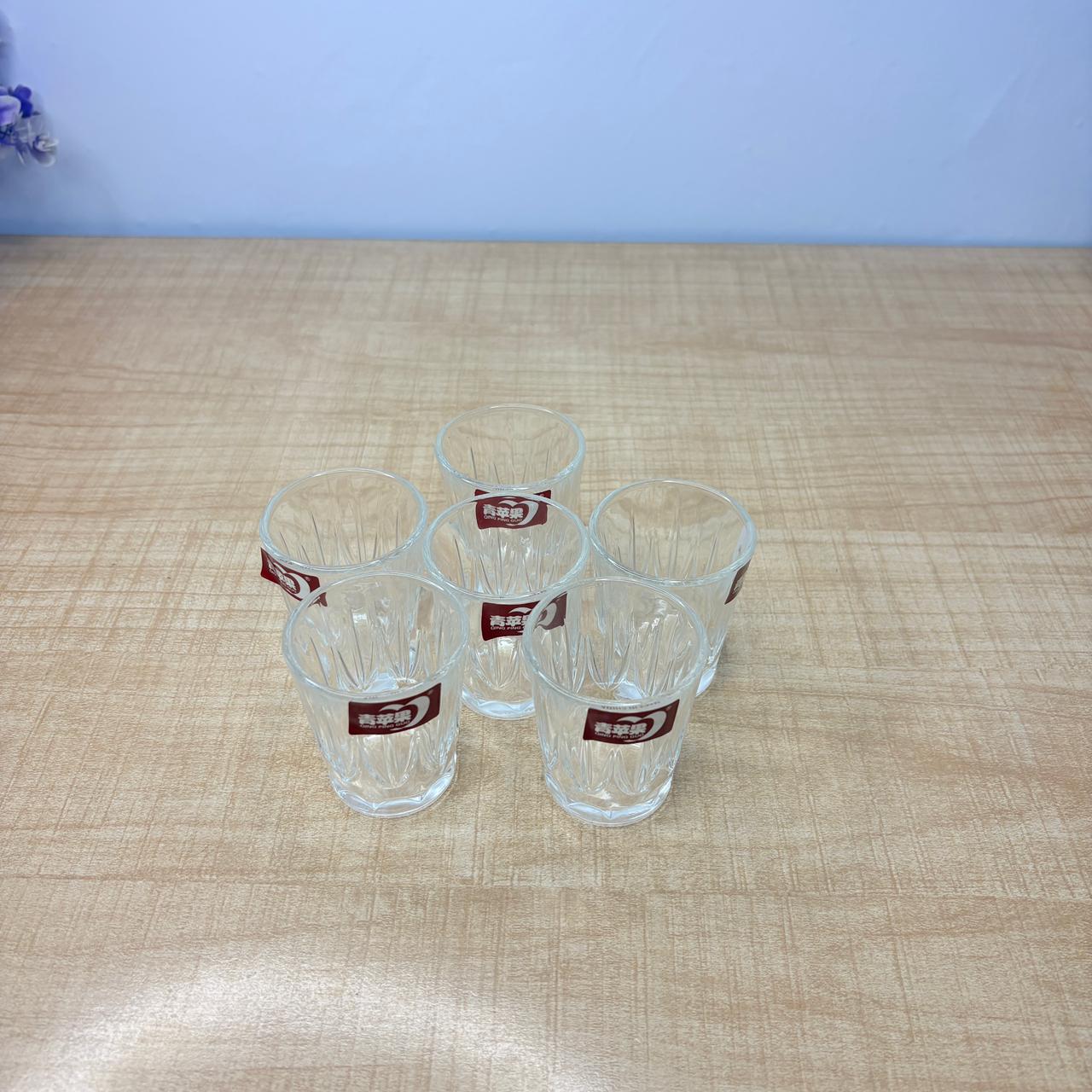 AM7743 qing ping guo crystal clear deli shot glasses set of six premium quality glassware