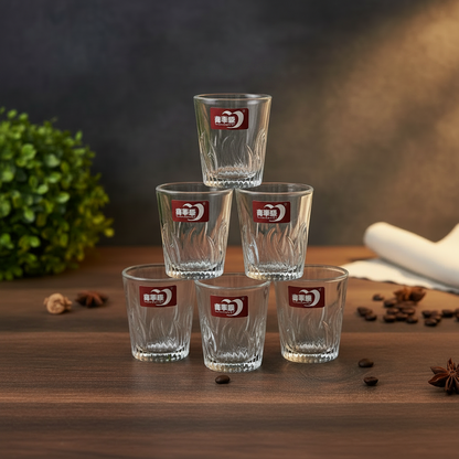AM7744 Elegant Crystal Miniature Shot Glassware Set of 6 for Sophisticated Bar Serving