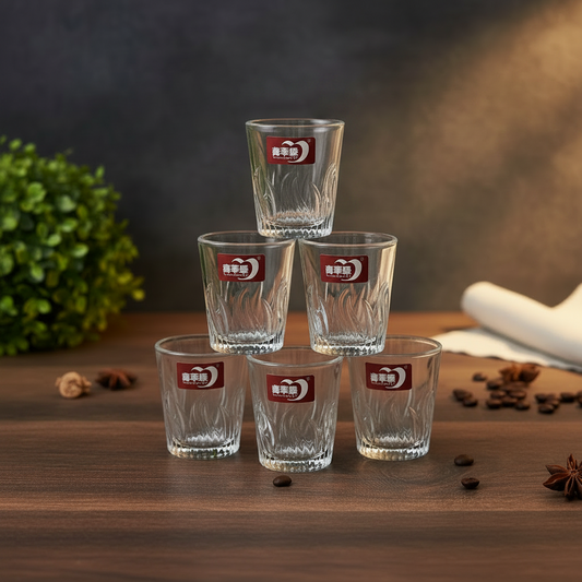 AM7744 Elegant Crystal Miniature Shot Glassware Set of 6 for Sophisticated Bar Serving
